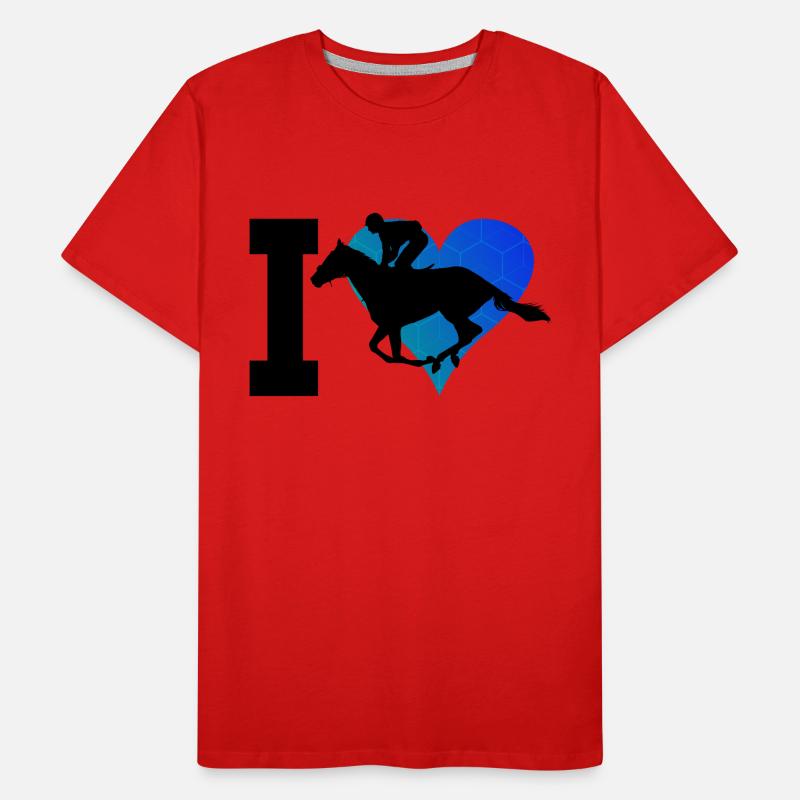 Concours de saut d'obstacles équestre pour dames T-shirt bio Premium Homme