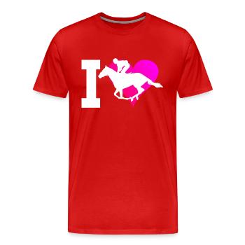 Équitation Équitation Équitation Hunting Dressour - T-shirt bio Premium Homme - rouge - Devant - Damien (186cm)