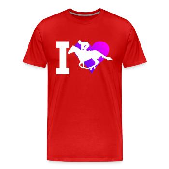 Sport équestre Chasse équestre - T-shirt bio Premium Homme - rouge - Devant - Damien (186cm)