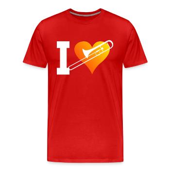 Posaunistin Herren Tenorposaune Blaskapelle - Männer Premium Bio T-Shirt - Rot - Vorne - Damien (186cm)