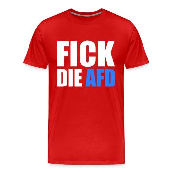 Fick die afd - Männer Premium Bio T-Shirt - Rot - Vorne - Damien (186cm)