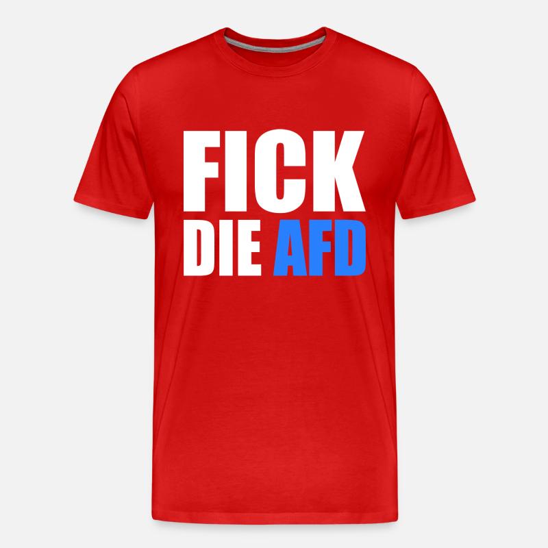 Fick die afd - Männer Premium Bio T-Shirt - Rot