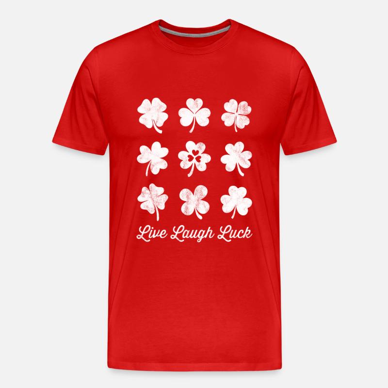 Live Lachglück - Männer Premium Bio T-Shirt - Rot