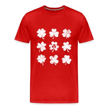 Trèfles - T-shirt bio Premium Homme - rouge - Devant - Damien (186cm)