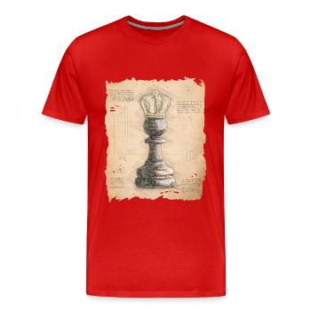 Schach König / Königin. Altmodischer vintage Stil. - Männer Premium Bio T-Shirt - Rot - Vorne - Damien (186cm)