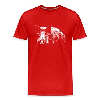 Wild Boar - Wildschwein - Keiler - Männer Premium Bio T-Shirt - Rot - Vorne - Damien (186cm)