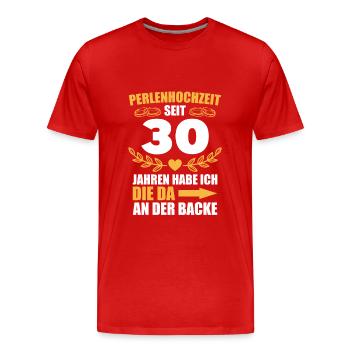 30. Hochzeitstag Mann Perlenhochzeit Geschenk - Männer Premium Bio T-Shirt - Rot - Vorne - Damien (186cm)