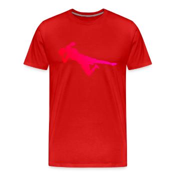 Gardienne de but Football Féminin Football Joueur de Football - T-shirt bio Premium Homme - rouge - Devant - Damien (186cm)