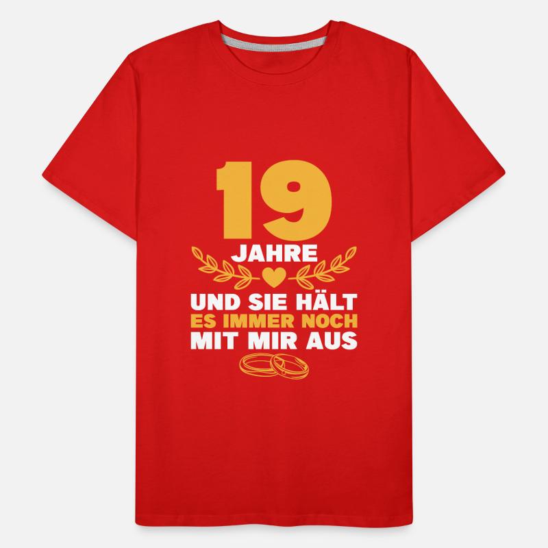 Perlmutthochzeit 19. Hochzeitstag Geschenk Mann Männer Premium Bio T-Shirt