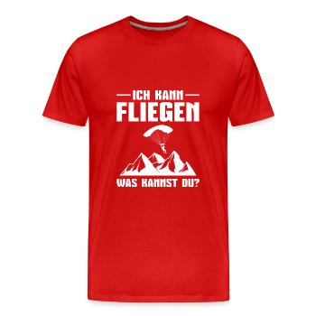 Gleitschirmfliegen Paraglider Gleitschirm - Männer Premium Bio T-Shirt - Rot - Vorne - Damien (186cm)
