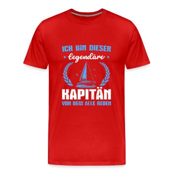 Segelboot Kapitän Bootsbesitzer Kapitän - Männer Premium Bio T-Shirt - Rot - Vorne - Damien (186cm)