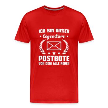 Post Paketbote Briefträger Postbote - Männer Premium Bio T-Shirt - Rot - Vorne - Damien (186cm)