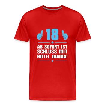 18er Eltern Sohn 18. Geburtstag Geschenkidee - Männer Premium Bio T-Shirt - Rot - Vorne - Damien (186cm)