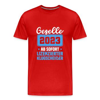 Gesellenprüfung bestanden Ausbildung 2023 Geselle - Männer Premium Bio T-Shirt - Rot - Vorne - Damien (186cm)