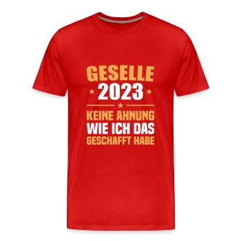 Geselle 2023 Ausbildung bestanden Gesellenprüfung - Männer Premium Bio T-Shirt - Rot - Vorne - Damien (186cm)