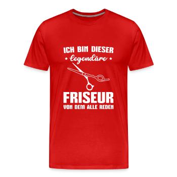 Friseursalon Haarstylist Frisör Legendärer Friseur - Männer Premium Bio T-Shirt - Rot - Vorne - Damien (186cm)
