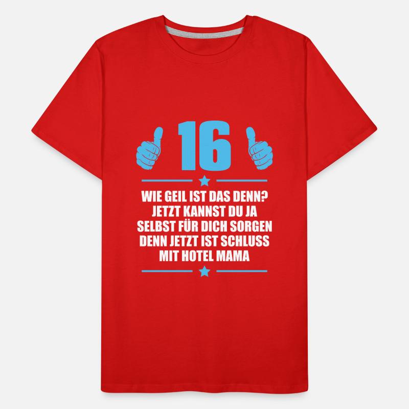 16er Eltern Sohn Idee 16. Geburtstag Geschenk Männer Premium Bio T-Shirt