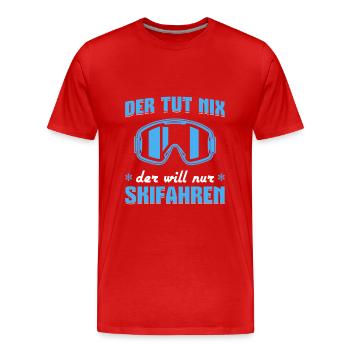 Skibrille Wintersport Skifahren - Männer Premium Bio T-Shirt - Rot - Vorne - Damien (186cm)