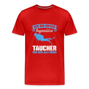 Tauchsport Scuba Tauchen Taucher Geschenk - Männer Premium Bio T-Shirt - Rot - Vorne - Damien (186cm)