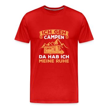 Campen Wohnmobil Camping Campingplatz Camper - Männer Premium Bio T-Shirt - Rot - Vorne - Damien (186cm)