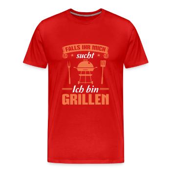 Grillen Barbecue Grillparty Grillbesteck Grill - Männer Premium Bio T-Shirt - Rot - Vorne - Damien (186cm)
