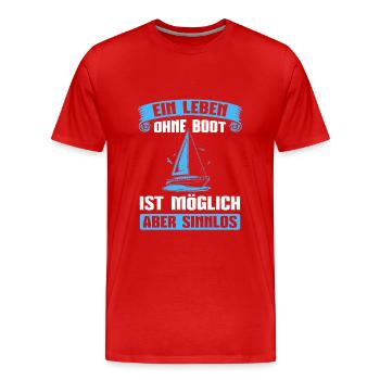 Segeln Segelboot Kapitän Segler Bootsbesitzer - Männer Premium Bio T-Shirt - Rot - Vorne - Damien (186cm)