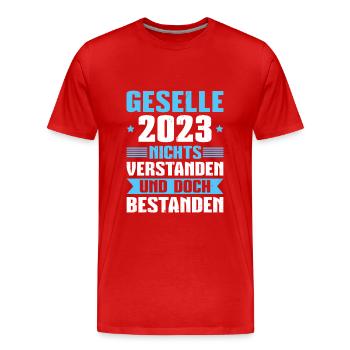 Gesellenprüfung bestanden 2023 Abschluss Geselle - Männer Premium Bio T-Shirt - Rot - Vorne - Damien (186cm)