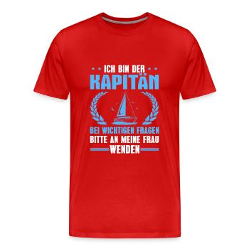 Segeln Schiff Bootsbesitzer Segler Kapitän - Männer Premium Bio T-Shirt - Rot - Vorne - Damien (186cm)