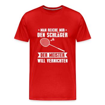 Badminton Federball Badmintonspieler - Männer Premium Bio T-Shirt - Rot - Vorne - Damien (186cm)