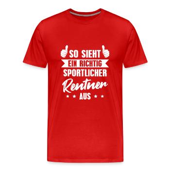 Ruhestand Sportlicher Rentner Pension Rente - Männer Premium Bio T-Shirt - Rot - Vorne - Damien (186cm)