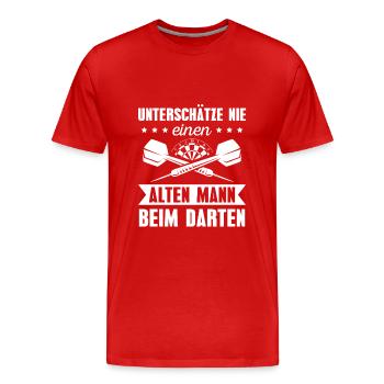 Dart Papa Dartspieler Vatertag Geschenk - Männer Premium Bio T-Shirt - Rot - Vorne - Damien (186cm)