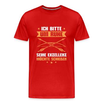 Bogensport Seine Exzellenz will Bogenschießen - Männer Premium Bio T-Shirt - Rot - Vorne - Damien (186cm)