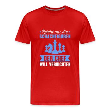 Schach Reicht mir die Figuren Schachspieler - Männer Premium Bio T-Shirt - Rot - Vorne - Damien (186cm)