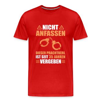 Leinwandhochzeit Ehemann 35. Hochzeitstag Geschenk - Männer Premium Bio T-Shirt - Rot - Vorne - Damien (186cm)