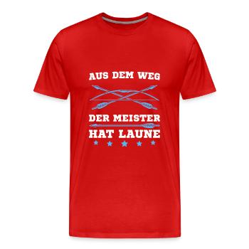 Bogenschießen Meister Bogensport Schütze Geschenk - Männer Premium Bio T-Shirt - Rot - Vorne - Damien (186cm)