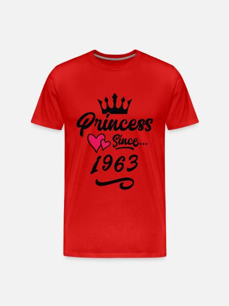 1963 Princess Birthday - Men's Premium Organic T-Shirt - red