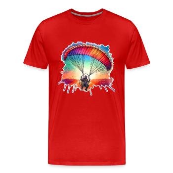 Moteur Paramoteur - T-shirt bio Premium Homme - rouge - Devant - Damien (186cm)