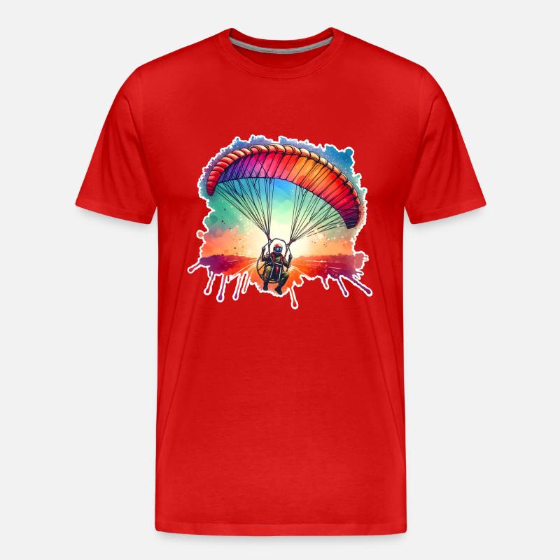 Motorschirm Paramotor - Männer Premium Bio T-Shirt - Rot