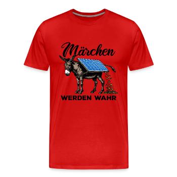 Märchen werden wahr - Goldesel - Photovoltaik - Männer Premium Bio T-Shirt - Rot - Vorne - Damien (186cm)