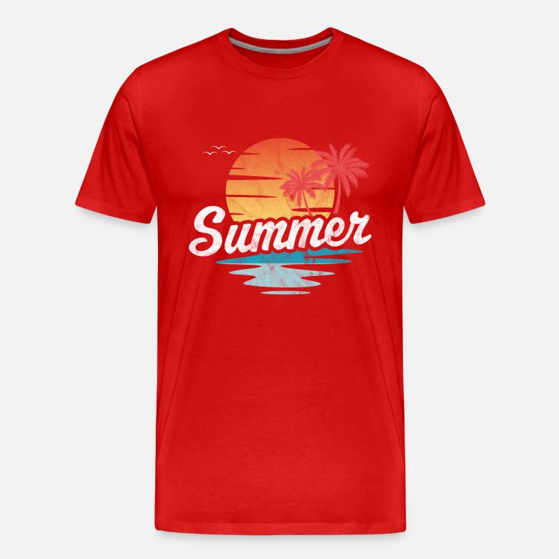 Sommer - Männer Premium Bio T-Shirt - Rot
