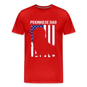 Pekinese - Männer Premium Bio T-Shirt - Rot - Vorne - Damien (186cm)