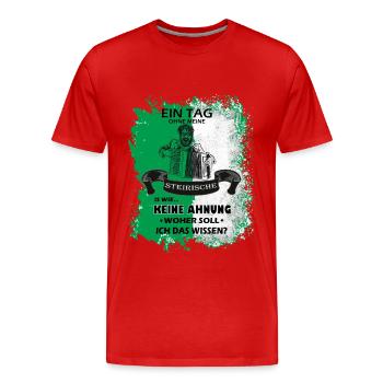 Steiermark Spruch Steirische Harmonika - Männer Premium Bio T-Shirt - Rot - Vorne - Damien (186cm)