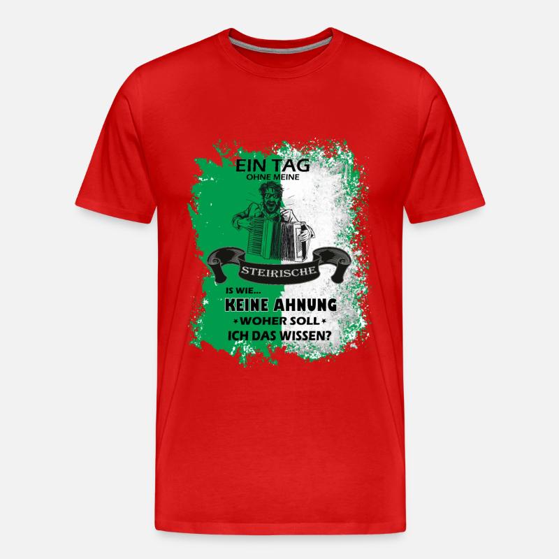 Steiermark Spruch Steirische Harmonika - Männer Premium Bio T-Shirt - Rot