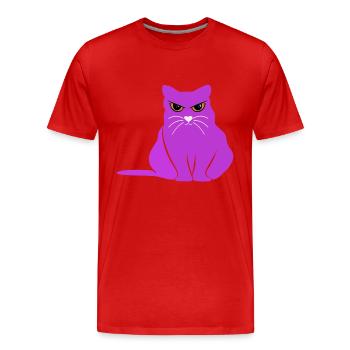 Fat CAT fetter Kater Galahad Story - Männer Premium Bio T-Shirt - Rot - Vorne - Damien (186cm)