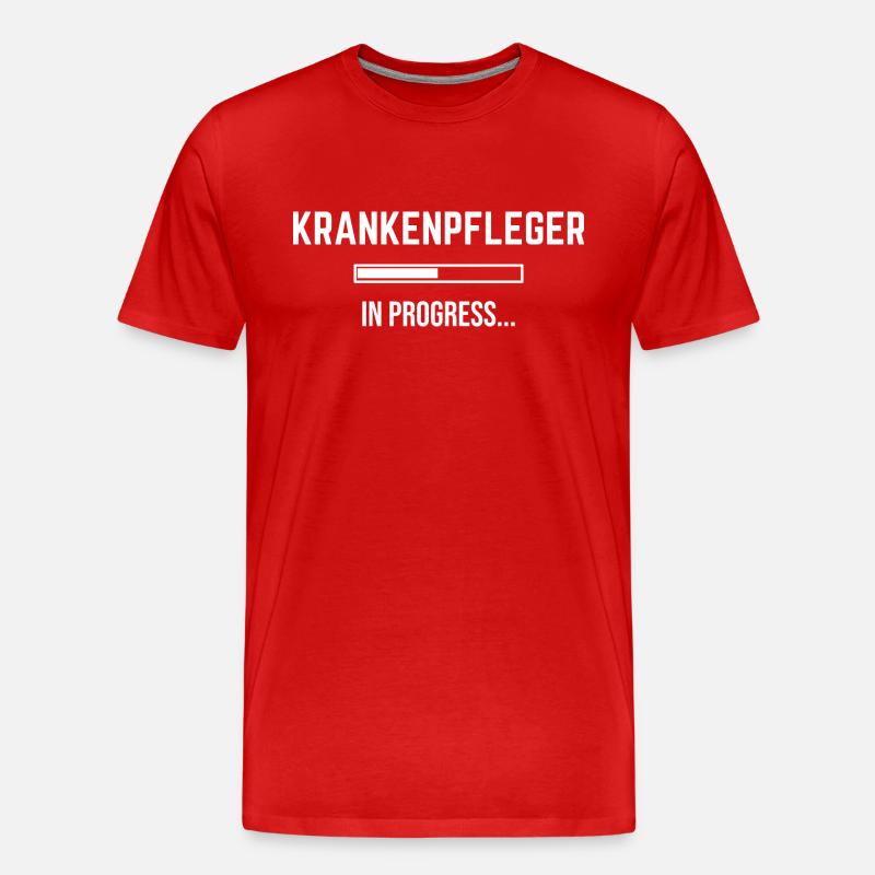 Krankenpfleger In Progress - Männer Premium Bio T-Shirt - Rot