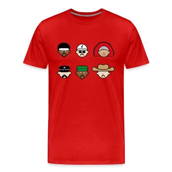 People from the village - Men's Premium Organic T-Shirt - red - Front - Damien (186cm)