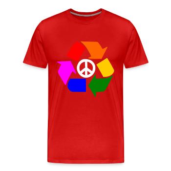 Peace lgbt sign - peace sign - Men's Premium Organic T-Shirt - red - Front - Damien (186cm)