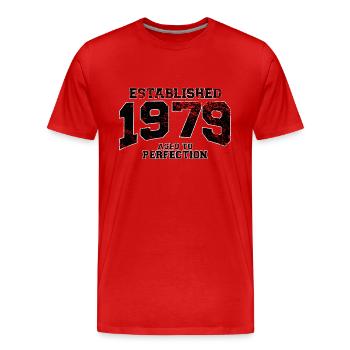 established 1979 - aged to perfection(fr) - T-shirt bio Premium Homme - rouge - Devant - Damien (186cm)