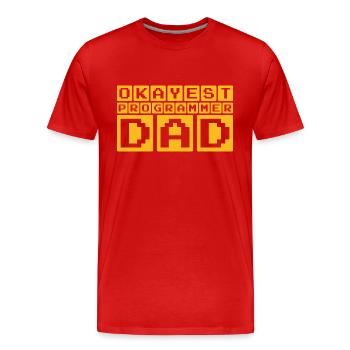 Durchschnittlicher Programmierer Vater - Männer Premium Bio T-Shirt - Rot - Vorne - Damien (186cm)