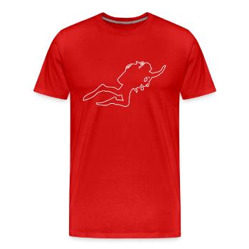 Diving Diver Femmes Diver Plongée Libre Plongée - T-shirt bio Premium Homme - rouge - Devant - Damien (186cm)